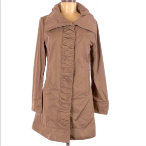 Rainforest XS beige‎ ruched long adjustable hooded water resistant rain jacket